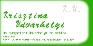 krisztina udvarhelyi business card